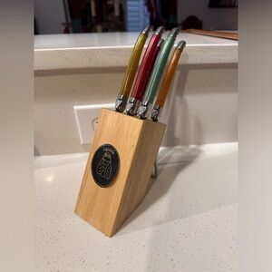 Laguiole steak table knives multi color lucite handle like new